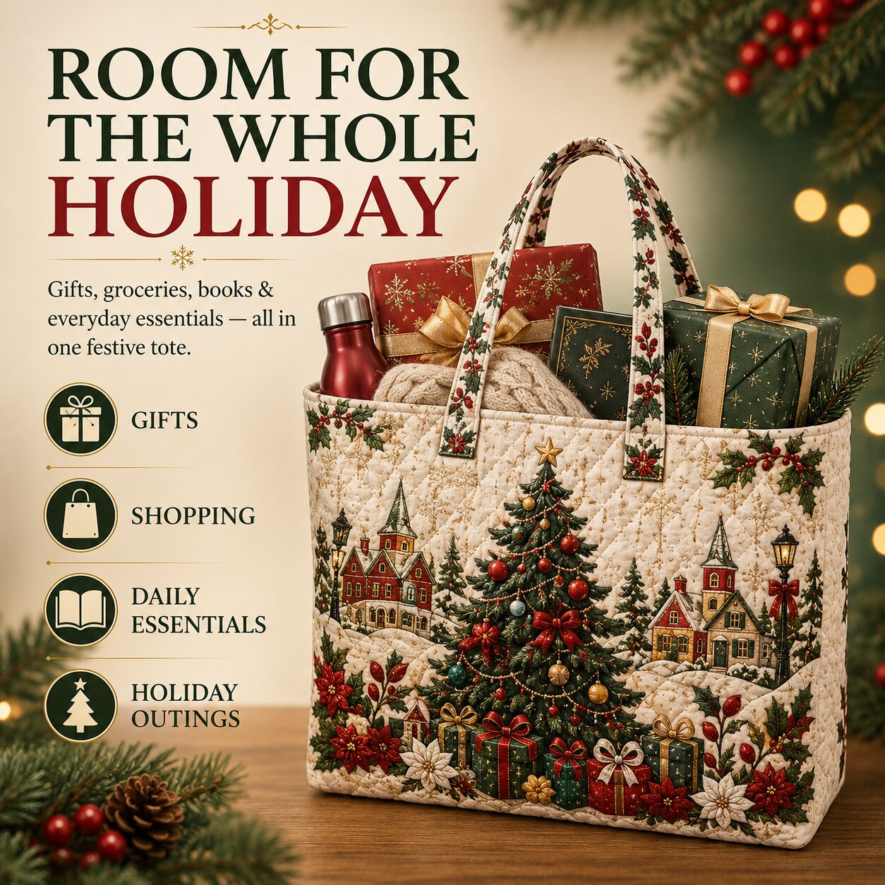 WalterBags™ Christmas Quilted Tote