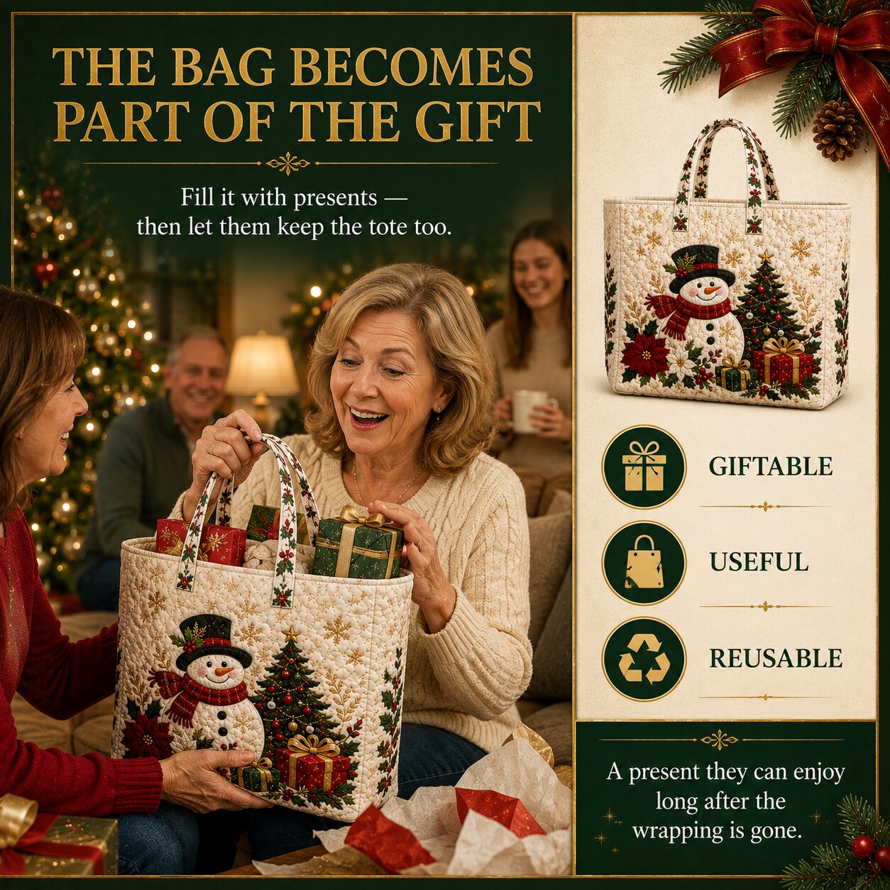 WalterBags™ Christmas Quilted Tote